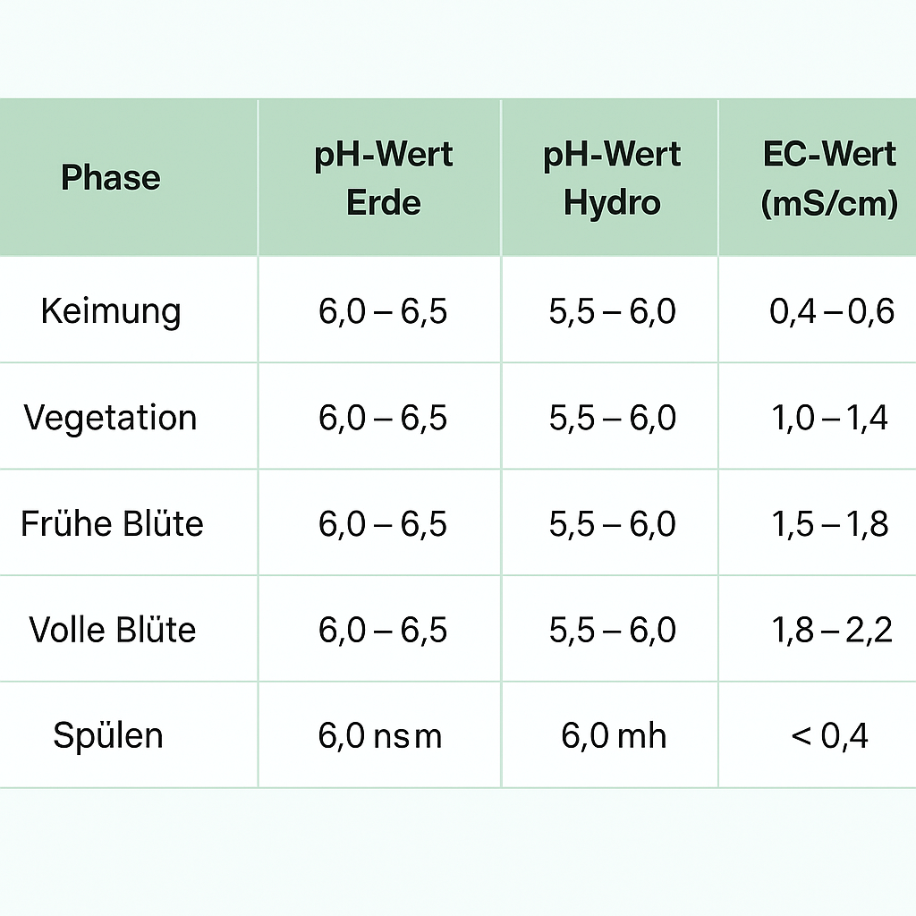 EC-Wert Tabelle Cannabis Grow 2026  komplette Anleitung
