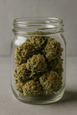 cannabis fermentiert im Glas