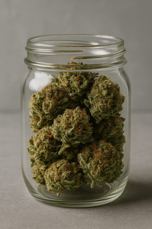 cannabis fermentiert im Glas