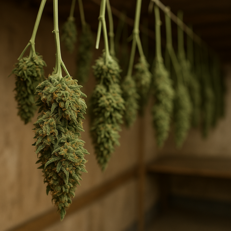 cannabis pflanzen am trocknen