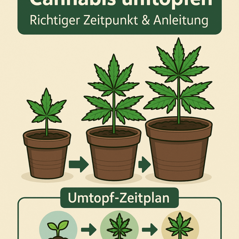 cannabis umtopfen illustration